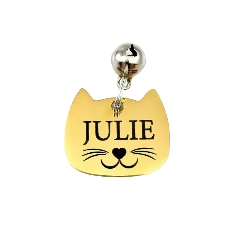 Kattenpenning met adres naam van kat online bestellen kleine penning laten graveren goud