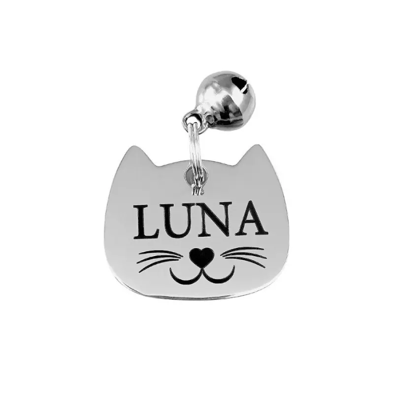 Kattenpenning met adres naam van kat online bestellen kleine penning laten graveren zilver