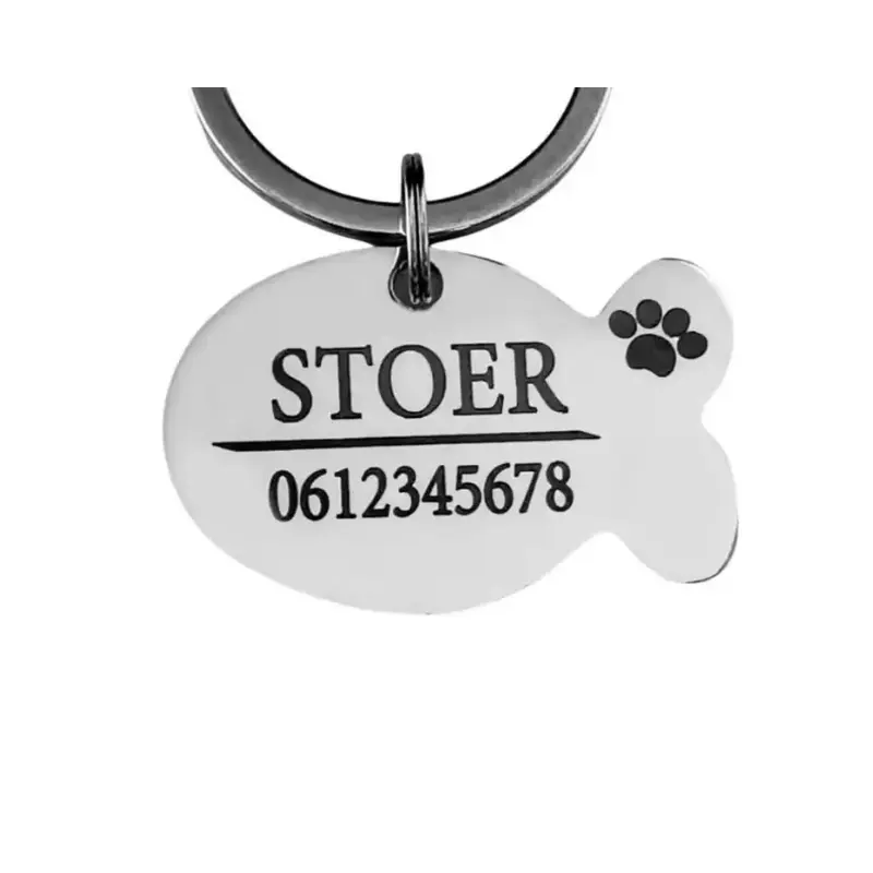 Katten Honden penning met telefoonnummer graveren Penning voor kat en hond met naam zilverkleurig